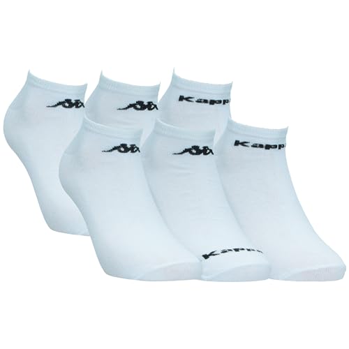 Kappa 6 Paires Chaussettes Sport - Homme - Hauteur Cheville - Coton (Blanc, 39-42)