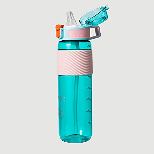 Valueder Sports Water Bottle With Straw 27Oz Teal Leak Proof Tritan Bpa Free Drinking Bottles For Fitness Gym Yoga Running Walking Cycling Car Camping Hiking Fishing Outdoors School #TOP2