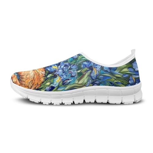 SYtrade Women's Fashion Floral Art Sneaker Flat Canvas Slip-On Ladies Travel Shoes4
