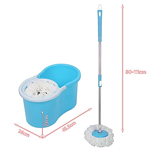 Set Eimer und Wischmopp aus Mikrofaser, zerlegbarer Eimer und magischer Mopp, 360 ° drehbar, mit austauschbarem Besen – Bild 7