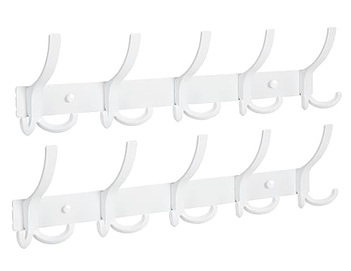 Optish 2 Stück Garderobenhaken mit 15 Haken, Kleiderhaken Wand...