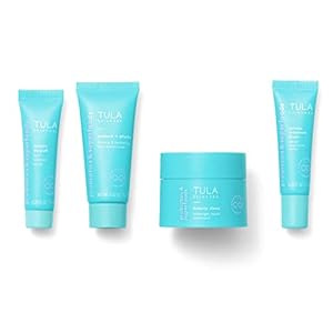 TULA Skin Care Your Best Skin At Every Age Firming & Smoothing Discovery Kit, New Packaging – Wrinkle Treatment, Face Moisturizer, Eye Serum and Overnight Repair Treatment, Anti-Aging, 4-Piece Kit