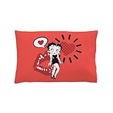 CafePress Betty Boop Kiss Heart Standard Size Pillowcase, Lumbar Pillow Cover Fleece