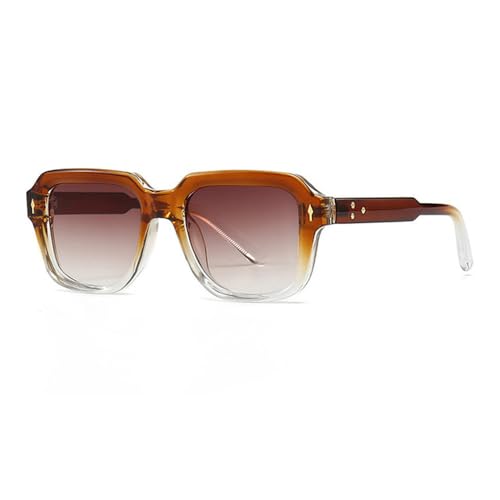 Lunettes de soleil vintage à rivets avec pare-soleil dégradé grande taille