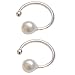 Faux Pearl U Studs Ear Crawler Earrings Cuffs Climber Ear Wrap Pin Vine Non-pierced Charm Clip On Jewelry Small Pearl Silver Tone