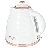 HOMCOM Wasserkocher 1,7 L, 2200W, Kabellos, Schnellkochfunktion, BPA-Frei, Elektrischer Wasserkocher mit Kalkfilter, Automatische Abschaltung, 360° Drehbasis, Trockenlaufschutz, Creme