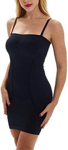 Franato Women Full Slip Shapewear Dress Adjustable Spaghetti Strap Dresses Tummy Control Camisole Dress Body Shaper Bodysuit