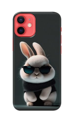 Image of PRINTFIDAA Printed Hard Back Cover Case for Apple iPhone 12 Mini Back Cover (Cool Baby Rabbit) -112