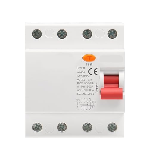 Disjoncteur différentiel triphasé 4P 40A interrupteur différentiel 300mA GYL8