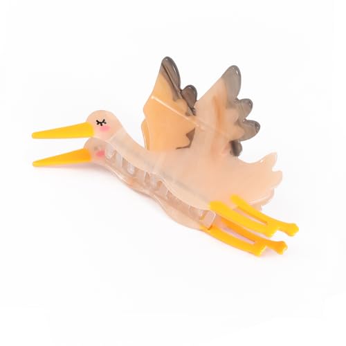 Decorative Bird Hair Claw Clip Nude Stork Design Personalized Acetate Hair Claw for Mother's Day Accessory