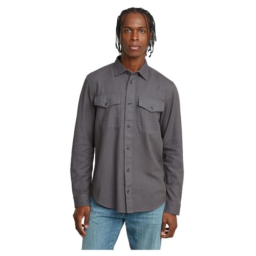 G-Star Marine Slim Long Sleeve Shirt, Camisetas Para Hombre, Gris Gs Grey Gd D24963-D454-C496 , S G-Star Marine Slim Long Sleeve Shirt, Camisetas Para Hombre, Gris Gs Grey Gd D24963-D454-C496 , S
