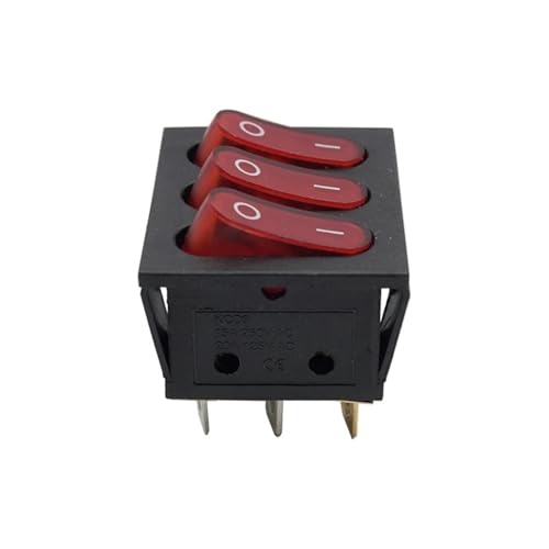 Interrupteur à bascule 15A 250V KCD3 rouge 9 broches AC pour auto et bateau - 3