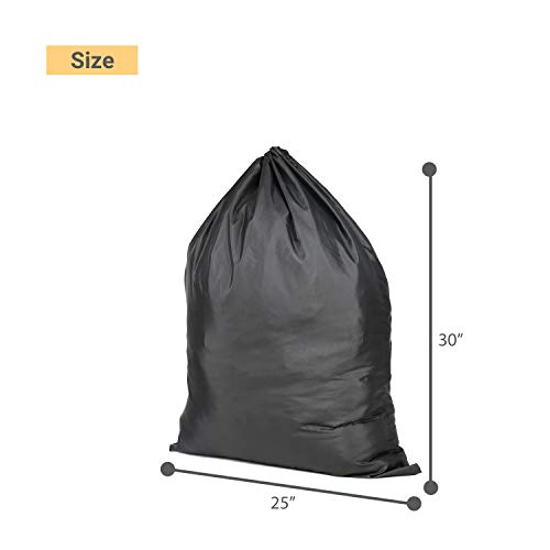 Image of Insular Polyester Strong Waterproof Laundry Bag With Locking Drawstring Closure | Machine Washable Collapsible For Laundry Hamper | Fits Laundry Baskets (Black, 25X30 inches, Pack of 1)