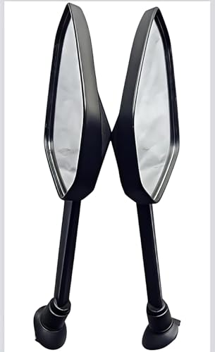 Image of All Electric Scooter Premium Side Mirrors, Carbon Fiber Pattern, Black, Universal Mounting, Rear View Mirror Set for EV Scooters, 2 Pack, Shisha | Side Mirrors | Fancy Mirror | EV Mirror Black
