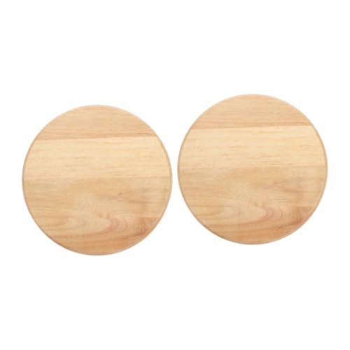 2pcs Round Wooden Bar Stool Cushions - Smooth Polished Seat Tops Easy to Install Replacement for Dining Bar Canteen Furniture - Comfortable & Stylish Seating