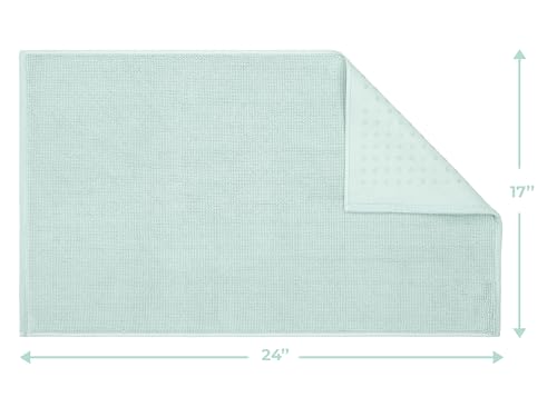 Image of Cotton Paradise 100% Cotton Turkish Bathmat Rug, Soft Absorbent Quick Dry Non Slip, 17x24 Bathmat Rug, Mint Green