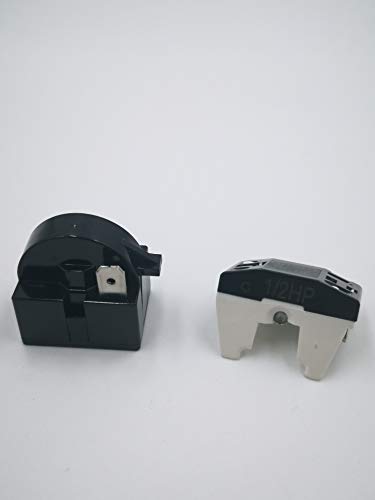 1Pcs Qp-02-4.7 Ptc Refrigerator Start Relay 1 Pin Coolers Compressor Starter 4.7 Ohm With 1Pcs Refrigerator Overload Protector 1/2Hp #TOP19