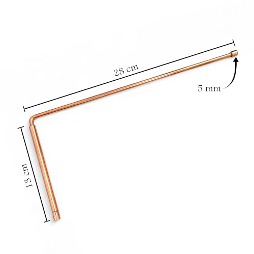 Image of Copper Dowsing L- Rods Pair |Diameter-5 MM | Set of Board & Brass Pendulum| Aura Energy Checker | Finding Underground Water & Geopathic Stress | Dowser | Pendulum Assorted
