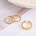 Mikovivi 3pcs Toe Rings Set for Women Non Tarnish, Gold Filled No Fading Adjustable 3 Styles Flowers Diamond Plain Open Toe Ring Summer Beach Jewelry Accessories for Foot