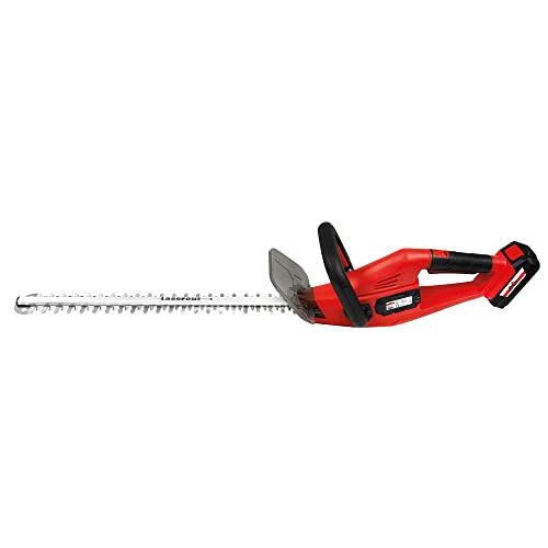 Foto von Grizzly Tools Akku Heckenschere AHS 2020-52 Li inkl. 20V 2Ah Akku + 1h Schnelllader - 52 cm Schnittlänge - 15 mm Ast-Ø - diamantengeschliffenes Lasercut Messer, Drehgriff