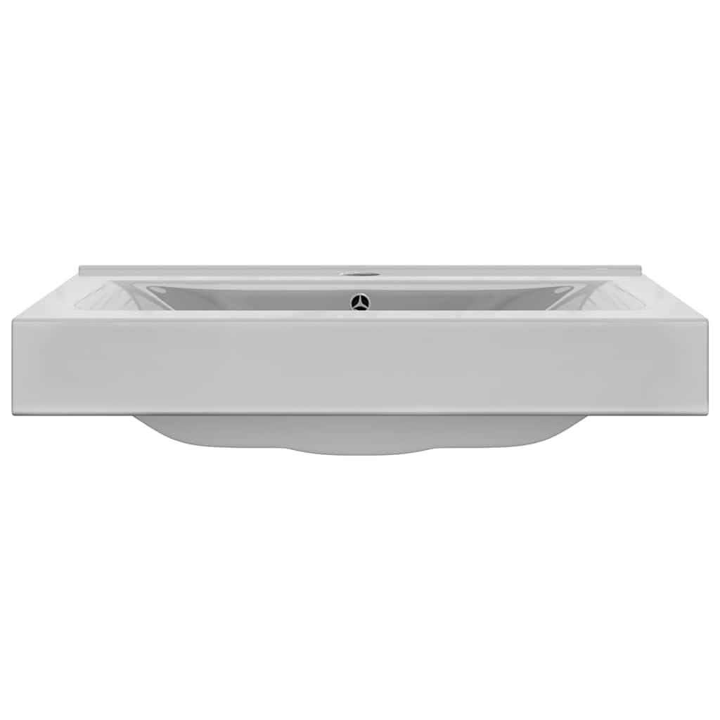 Lavabo con rebosadero de 60 x 46 x 16 cm, cerámica plateada, lavabo empotrable y colgante, lavabo de mano para invitados y baño de invitados, lavabo moderno con orificio para grifo