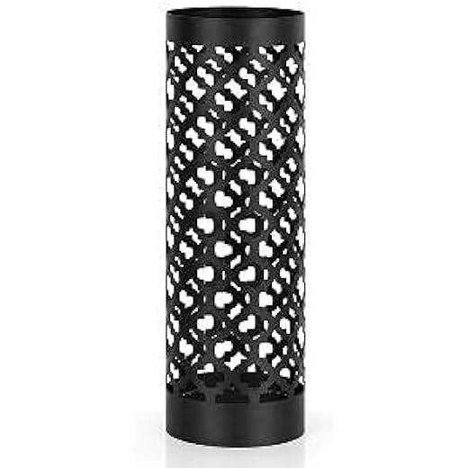 Designer Round Metal Umbrella Stand Rack - Black