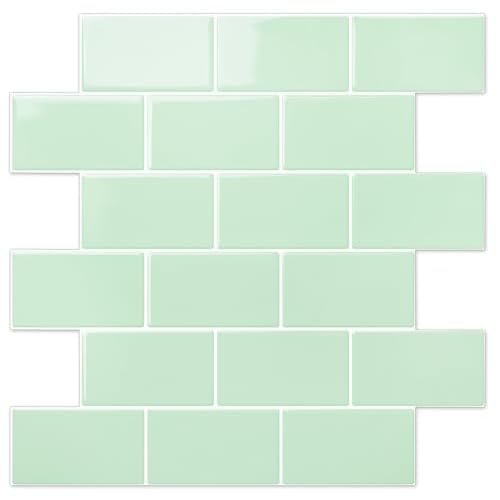STICKGOO Peel and Stick Backsplash Subway Tiles, 10 Sheets of 12" x 12" - 3D Adhesive Peel and Stick Tile Backsplash for Kitchen, Bathroom, Wall Tile