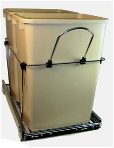 Pull-out Rev-a-shelf Waste Container Unit With 2-35qt. Cans-Almond