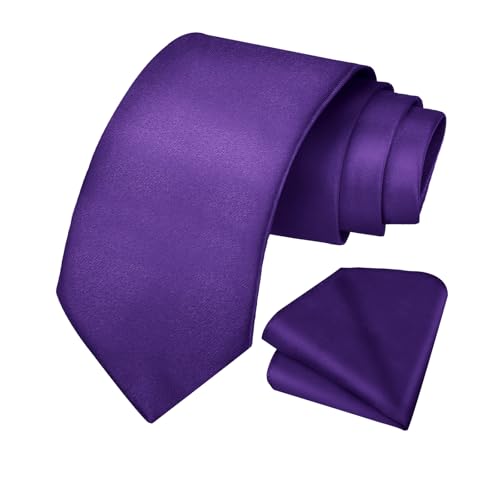 URAQT Cravate pour Hommes Faite à La Main, 8CM Étroit Cravate Homme, Hommes Cravates Solide Couleur, Cravate et Pochette Homme, Pour Mariage, Affaires...