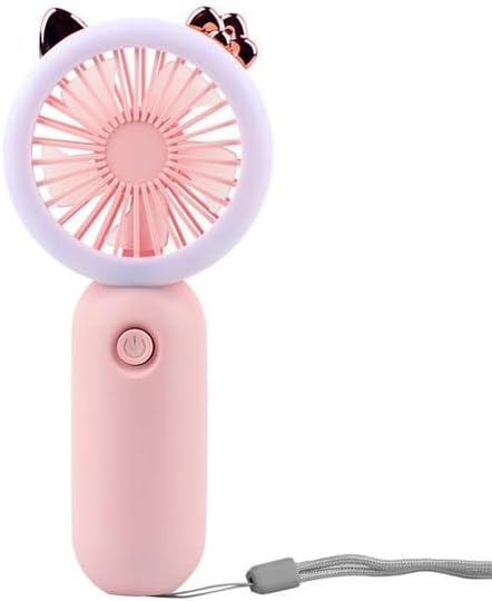Miniatura 1 de Mini ventilador de mano con luz LED, pequeño ventilador portátil personal recargable por USB, bonito diseño potente ventilador de pestañas para