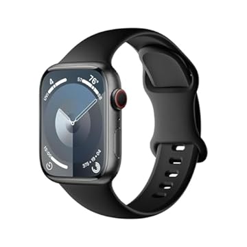 Pulseira esportiva de silicone exclusiva compatível com Apple Watch de 40 mm, 38 mm, 41 mm, 44 mm, 45 mm, 42 mm e 49 mm pulseira macia à prova d'água patentiada xsmart® para iWatch séries SE Ultra 9, 8, 7, 6, 5, 4, 3, 2 e 1 (38/40/41 MM, Preto)