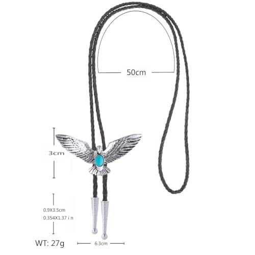 Image of HUABOLA CALYN Bolo Tie for Men Women, Native American Turquoise /Longhorn Bull /Eagle /Horse Bolo ties,Western Tie Costume