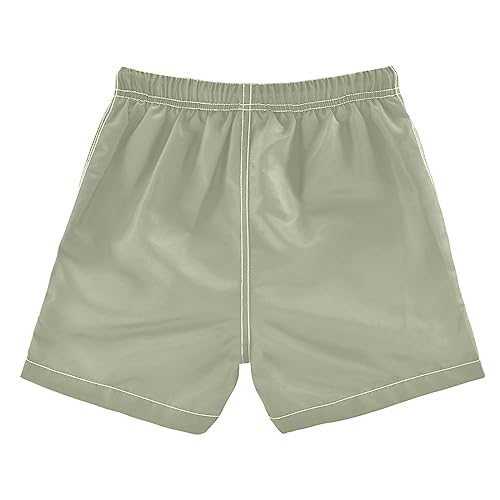 Boccsty Plain Beautiful Sage Boys Swim Trunks Green Solid Color Summer Toddler Beach Board Shorts Kids Swimsuit Swimwear L2