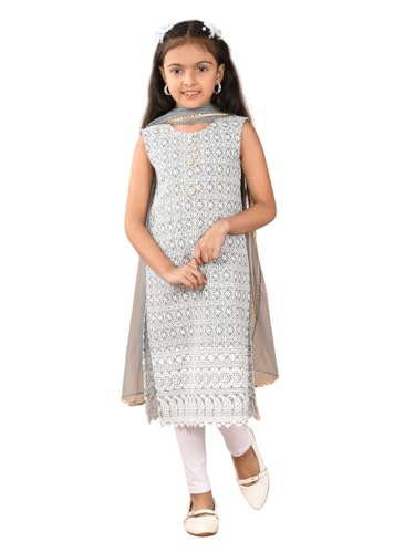 Image of Girls Cotton Kurti Set with Dupatta, Kids