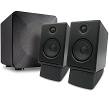 Audioengine A2 سماعات الكمبيوتر السوداء مع مضخم الصوت S6 و DS1 تقف
