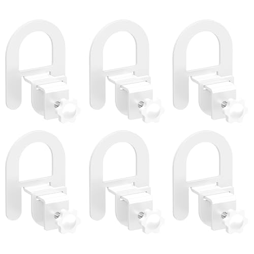 Lutown-Teen Sujeta Colchones Antideslizantes, Juego de 6, Soportes de Colchón para Marcos de Cama, Topes Ajustable de Colchón para Somier de Metal, Fácil Montaje, Blanco