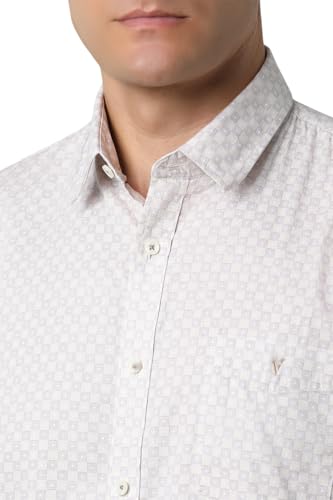 Image of Van Heusen Casual Printed Shirt for Men| Premium Cotton| Full Sleeves| Slim Fit |Breathable Fabric