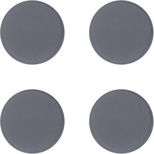 LegendTech Factorys Lot de 4 Coussins de Chaise Ronds - 30 cm - Lavables - Antidérapants et Confortables - pour l'intérieur et l'extérieur - Gris foncé