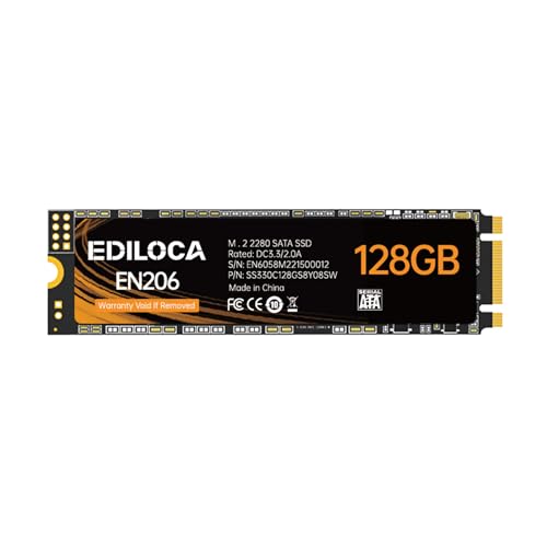 Ediloca EN206 128GB 3D NAND TLC M.2 SSD M.2 2280 SATA III 6Gb/s SSD Internal Hard Drive Read/Write Speed up to 550/460 MB/s Compatible with Ultrabooks Tablet Computers and Mini PCs