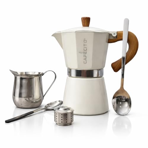 Cuban Coffee Starter Kit - The Cafecito Ritual System | 6-Cup Moka Pot (Cafetera Cubana) with Espuma...