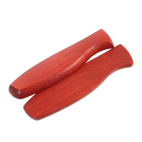 SHINEOFI Mango de Cuchillo de Cocina de Madera Roja sin Perforación 18 CM Antideslizante Juego 4 Pares de Remaches Accesorio para Cuchillos Chinos Adecuado para Reparación y Uso en