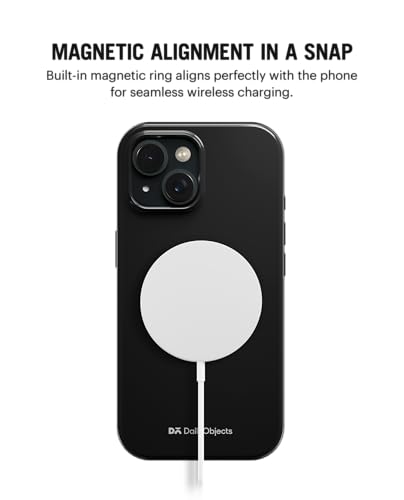 Image of DailyObjects Polycarbonate Enamel Bumper Magsafe Case For iPhone 14 Plus Compatible With Mag-Safe Wireless Charging | Black Hybrid Magnetic Back Cover