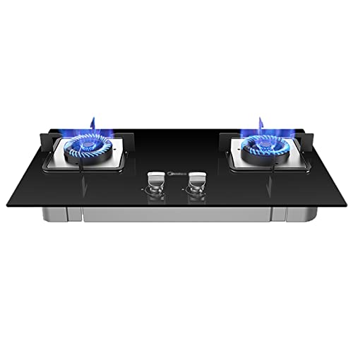 Camping Stove Gas hob 4.5KW Built-in Gas Stove Black Crystal Tempered Glass Panel NG/LPG Convertible Gas Stove Cooktop Hob Easy to Clean Compatible with All Cookware [Energy Class A] (Size : NG) ()