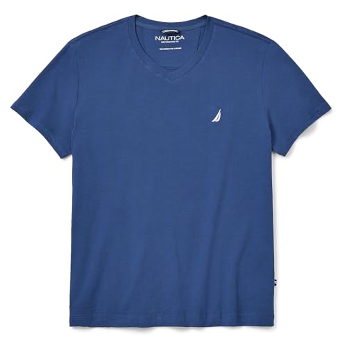 Nautica Men's Short Sleeve Solid Slim Fit V-Neck T-Shirt, Estate Blue, X-Large - image 7