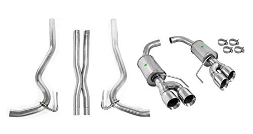 2018-2022 Mustang GT 5.0L Coupe Roush 422093 Cat-Back Exhaust System with X Pipe