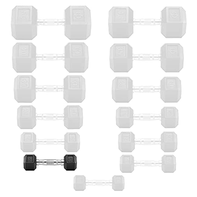 Philosophy Gym Rubber Coated Hex Dumbbell Hand Weights, Pairs
