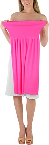 Image of ToBeInStyle Women's Strapless Cover Up Tube Dress Beach Summer Bandeau Flowy