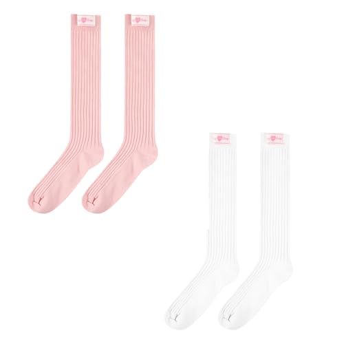 Girls Knee High Socks Tube Socks Cute Cotton Blend for Kids Everyday Wear for School 6-15 Years