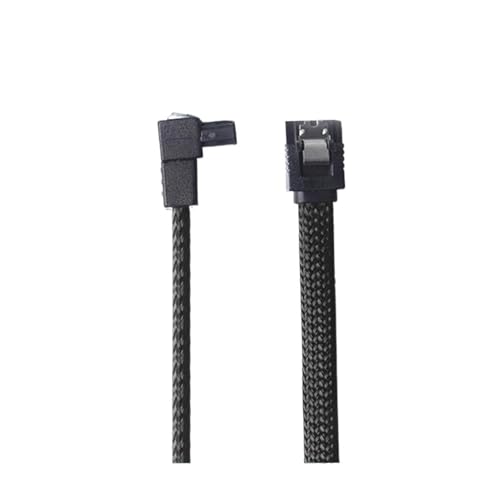 Cable SATA 3.0 III 7Pin 50 cm con funda de nylon rojo y negro miniatura 2