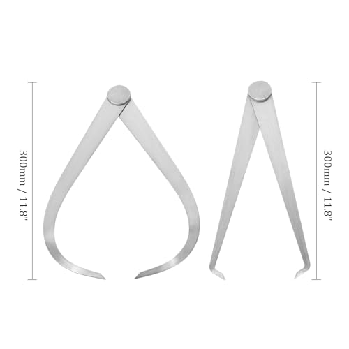 Kozelo Innen-Außen-Schieblehre - [12 Zoll] Reibungsgefederte Edelstahl-Messwerkzeuge zur Größenmessung, silberfarben